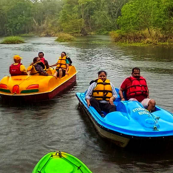 Boating family boating near magenta resort dandeli