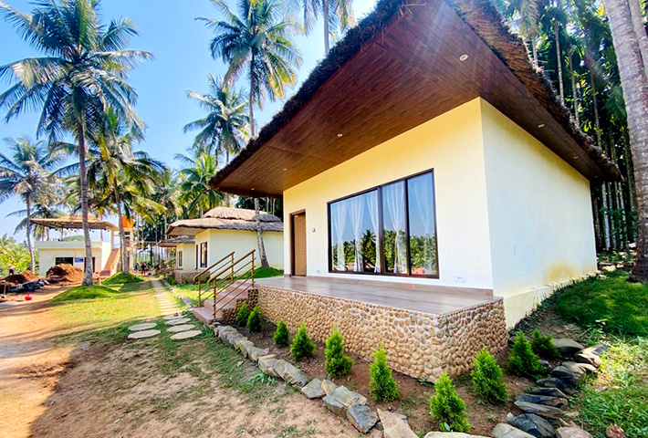 front view of cottage in dandeli