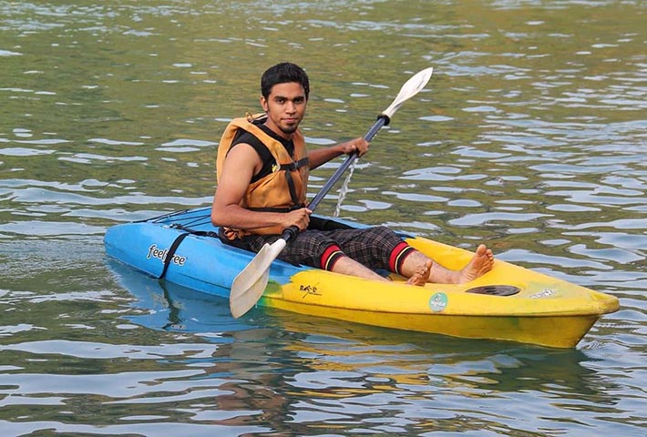 kayaking on the calm waters of the river near Magenta Resort